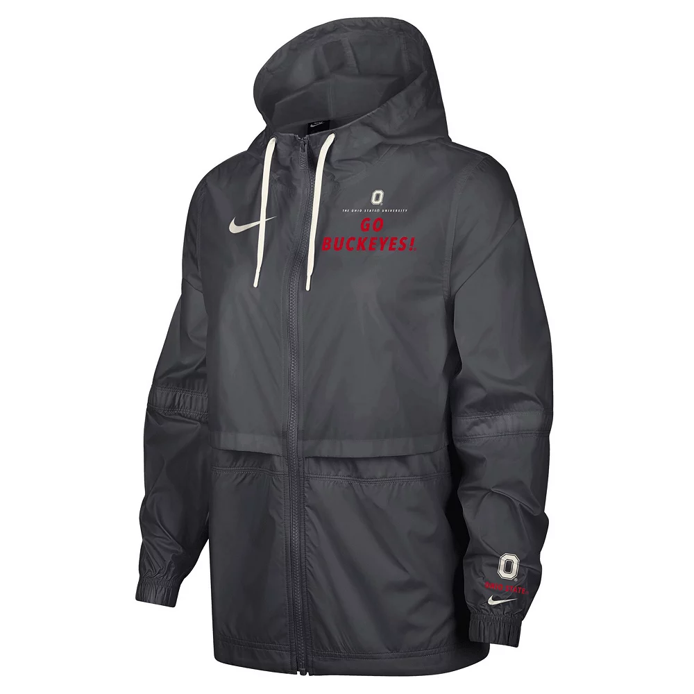 Women's Nike Anthracite Ohio State Buckeyes 2-Hit Windrunner Performance Full-Zip Jacket 3 Women's Nike Anthracite Ohio State Buckeyes 2-Hit Windrunner Performance Full-Zip Jacket - Image 3