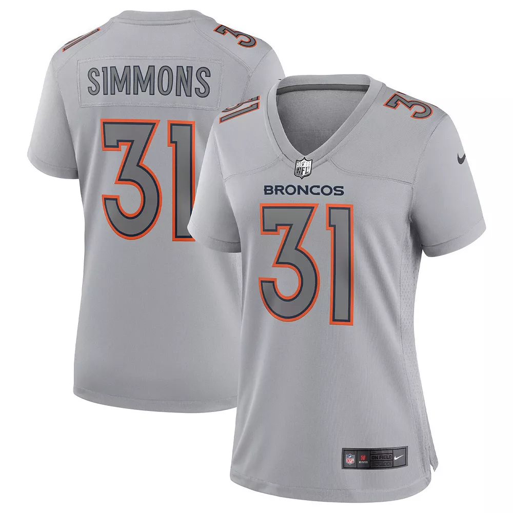 Women's Nike Justin Simmons Gray Denver Broncos Atmosphere Fashion Game Jersey 2 Women's Nike Justin Simmons Gray Denver Broncos Atmosphere Fashion Game Jersey - Image 2