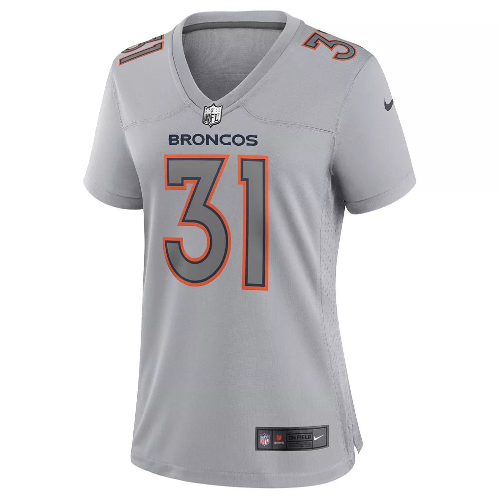 Women's Nike Justin Simmons Gray Denver Broncos Atmosphere Fashion Game Jersey 3 Women's Nike Justin Simmons Gray Denver Broncos Atmosphere Fashion Game Jersey - Image 3
