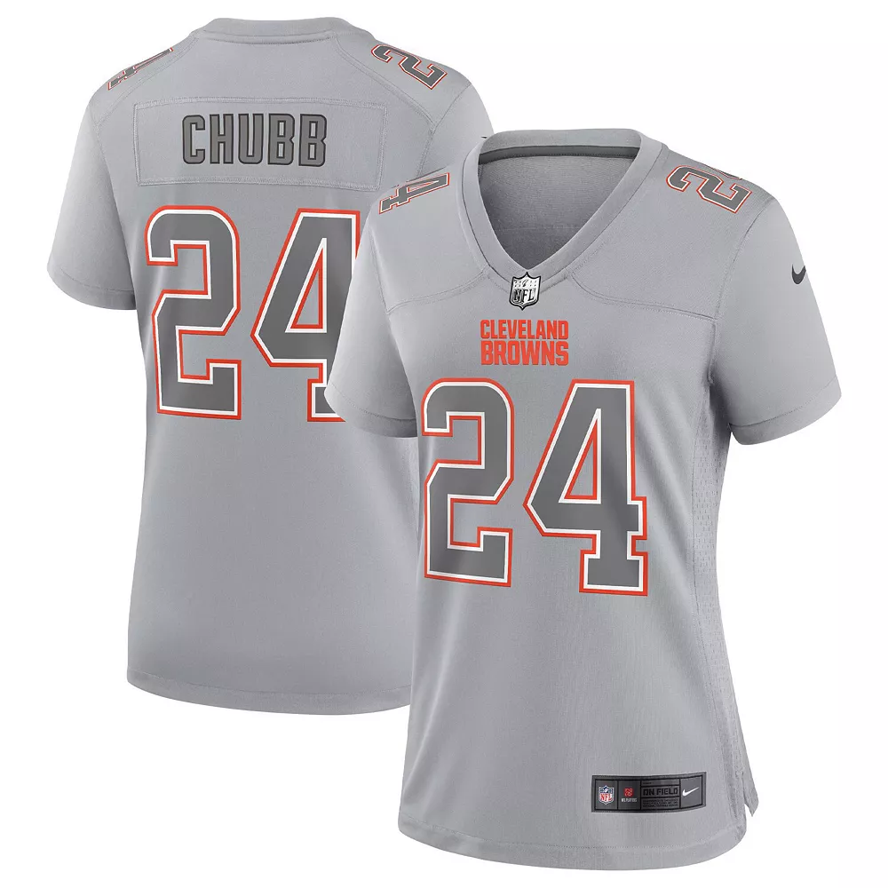 Women's Nike Nick Chubb Gray Cleveland Browns Atmosphere Fashion Game Jersey 1 Women's Nike Nick Chubb Gray Cleveland Browns Atmosphere Fashion Game Jersey