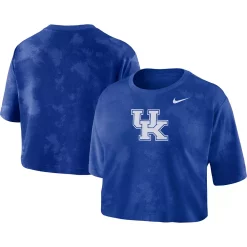 Women's Nike Royal Kentucky Wildcats Tie-Dye Cropped T-Shirt