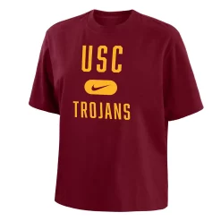 Women's Nike Cardinal USC Trojans Clean Team Boxy T-Shirt