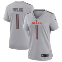 Women's Nike Justin Fields Gray Chicago Bears Atmosphere Fashion Game Jersey