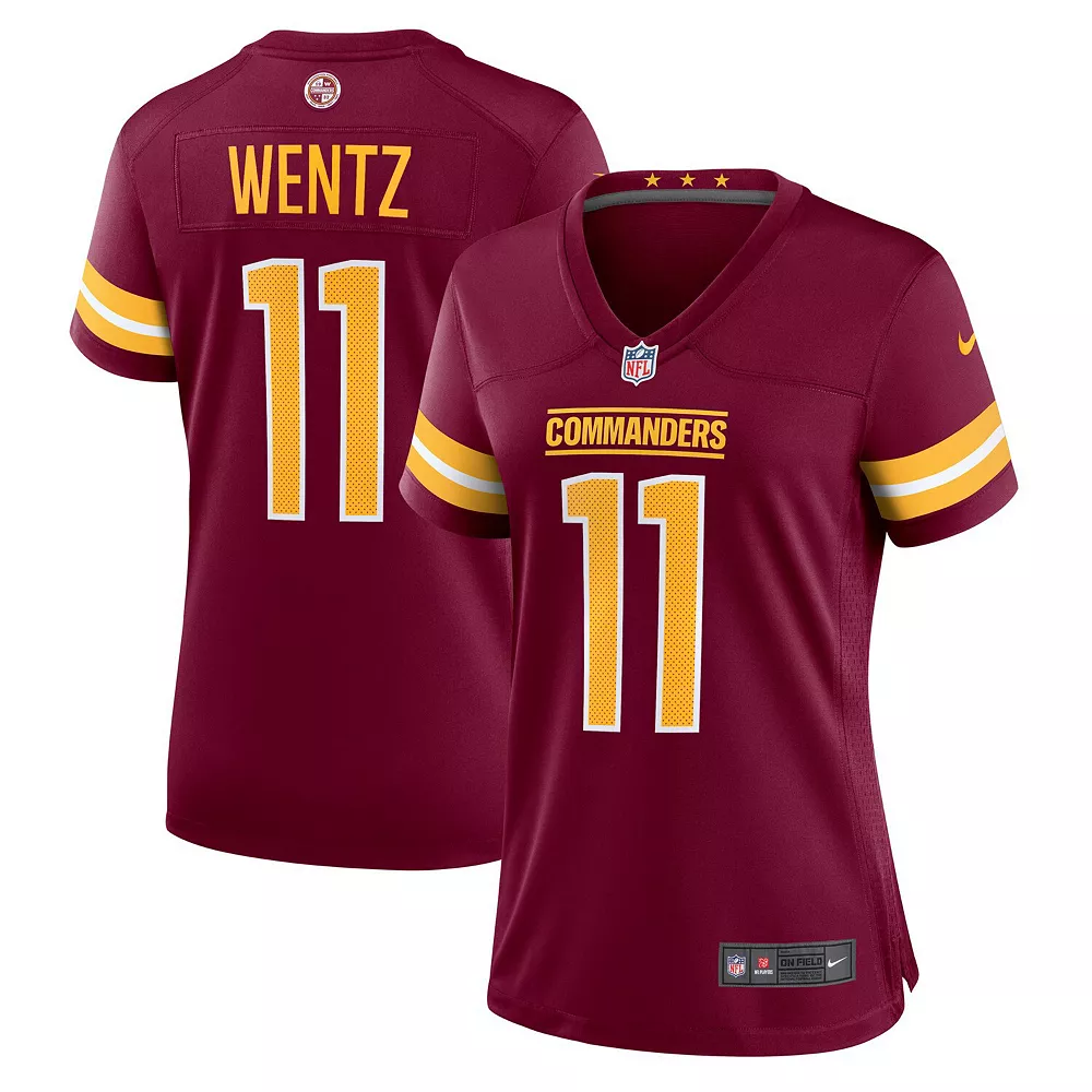 Women's Nike Carson Wentz Burgundy Washington Commanders Game Jersey 1 Women's Nike Carson Wentz Burgundy Washington Commanders Game Jersey
