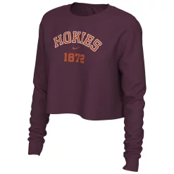 Women's Nike Maroon Virginia Tech Hokies Est. Cropped Long Sleeve T-Shirt -Nike Clothing store 5969590 ALT2