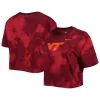Women's Nike Maroon Virginia Tech Hokies Tie-Dye Cropped T-Shirt