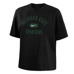 Women's Nike Black Michigan State Spartans Clean Team Boxy T-Shirt