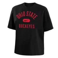 Women's Nike Black Ohio State Buckeyes Clean Team Boxy T-Shirt