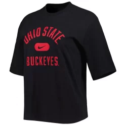 Women's Nike Black Ohio State Buckeyes Clean Team Boxy T-Shirt -Nike Clothing store 5981329 ALT2
