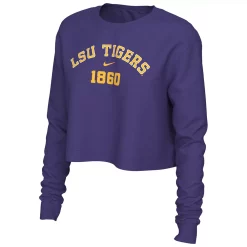 Women's Nike Purple LSU Tigers Est. Cropped Long Sleeve T-Shirt -Nike Clothing store 5981633 ALT2