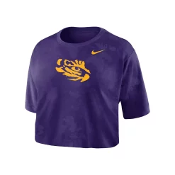 Women's Nike Purple LSU Tigers Tie-Dye Cropped T-Shirt -Nike Clothing store 5981761 ALT2