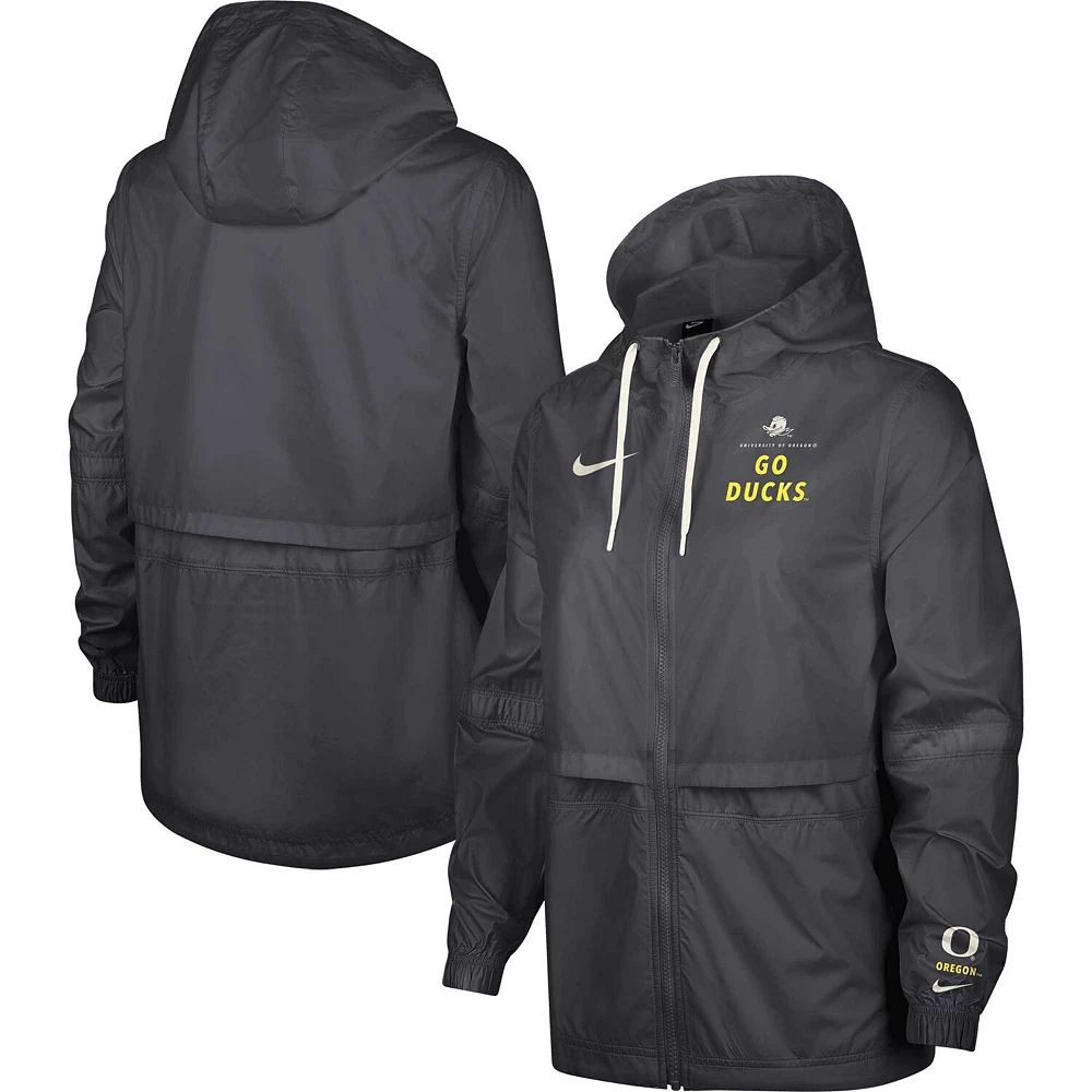 Women's Nike Anthracite Oregon Ducks 2-Hit Windrunner Performance Full-Zip Jacket 1 Women's Nike Anthracite Oregon Ducks 2-Hit Windrunner Performance Full-Zip Jacket