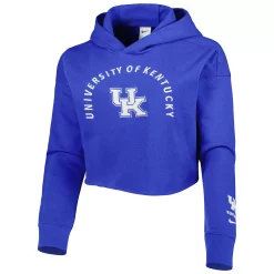 Women's Nike Royal Kentucky Wildcats 2-Hit Cropped Pullover Hoodie -Nike Clothing store 5994339 ALT2