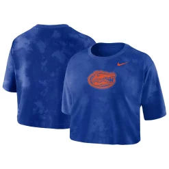 Women's Nike Royal Florida Gators Tie-Dye Cropped T-Shirt