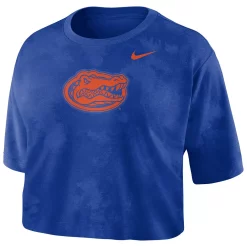 Women's Nike Royal Florida Gators Tie-Dye Cropped T-Shirt -Nike Clothing store 5994607 ALT2