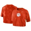 Women's Nike Orange Clemson Tigers Tie-Dye Cropped T-Shirt