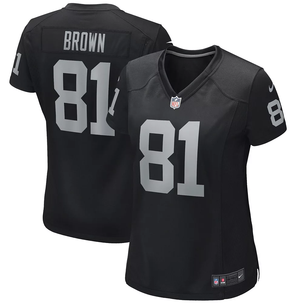 Women's Nike Tim Brown Black Las Vegas Raiders Game Retired Player Jersey 1 Women's Nike Tim Brown Black Las Vegas Raiders Game Retired Player Jersey