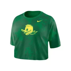 Women's Nike Green Oregon Ducks Tie-Dye Cropped T-Shirt -Nike Clothing store 6002307 ALT2