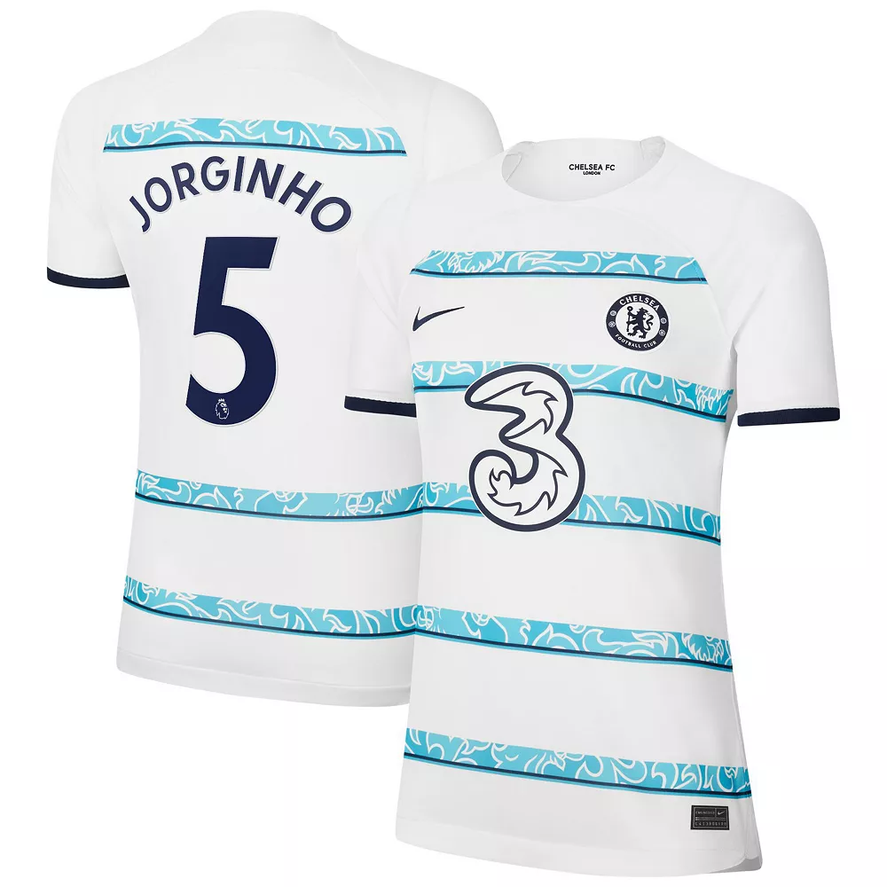 Women's Nike Jorginho White Chelsea 2022/23 Away Breathe Stadium Replica Player Jersey 1 Women's Nike Jorginho White Chelsea 2022/23 Away Breathe Stadium Replica Player Jersey