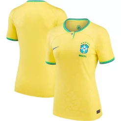 Women's Nike Yellow Brazil National Team 2022/23 Home Breathe Stadium Replica Blank Jersey