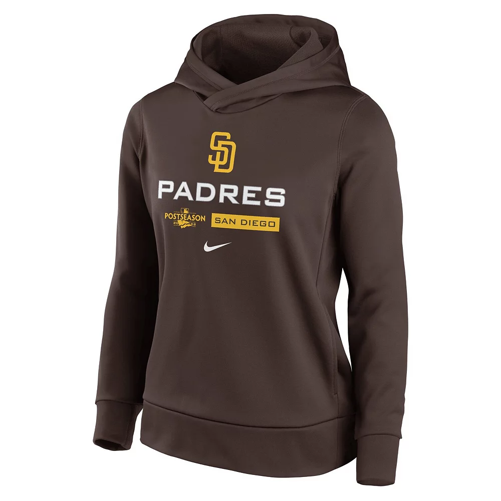 Women's Nike Brown San Diego Padres 2022 Postseason Authentic Collection Dugout Pullover Hoodie 3 Women's Nike Brown San Diego Padres 2022 Postseason Authentic Collection Dugout Pullover Hoodie - Image 3
