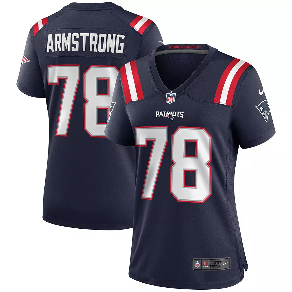 Women's Nike Bruce Armstrong Navy New England Patriots Game Retired Player Jersey 1 Women's Nike Bruce Armstrong Navy New England Patriots Game Retired Player Jersey
