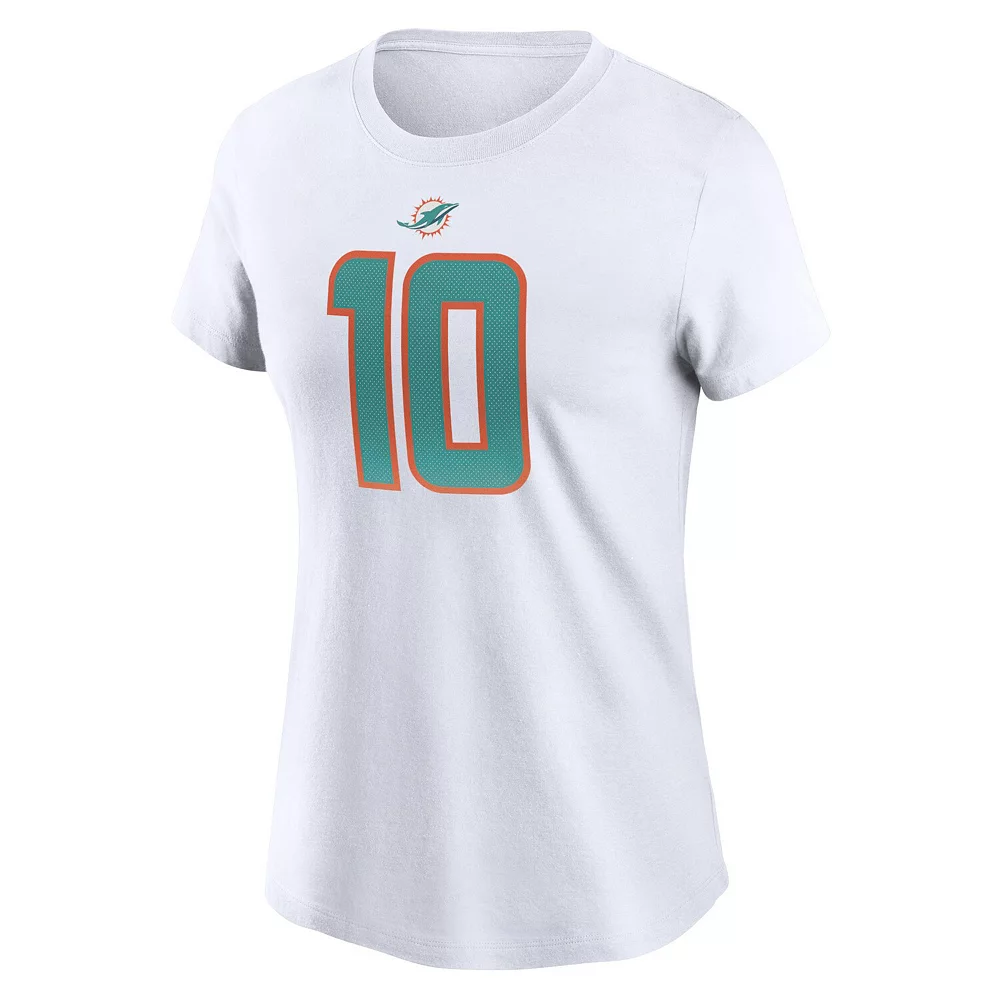 Women's Nike Tyreek Hill White Miami Dolphins Player Name & Number T-Shirt 3 Women's Nike Tyreek Hill White Miami Dolphins Player Name & Number T-Shirt - Image 3