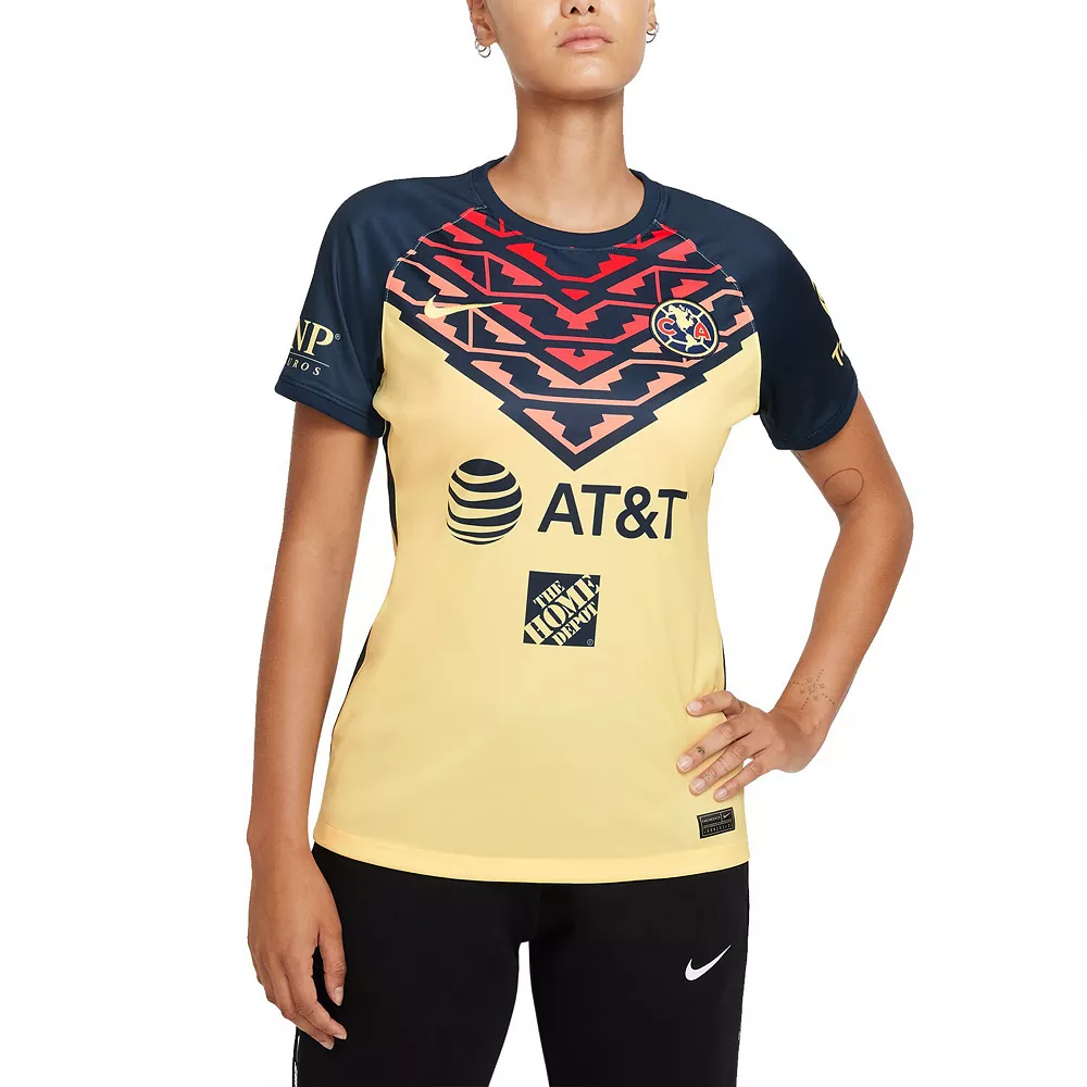 Women's Nike Yellow Club America 2021/22 Home Breathe Stadium Replica Jersey 1 Women's Nike Yellow Club America 2021/22 Home Breathe Stadium Replica Jersey