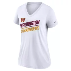 Women's Nike White Washington Commanders Slant Logo Tri-Blend V-Neck T-Shirt -Nike Clothing store 6024494 ALT2