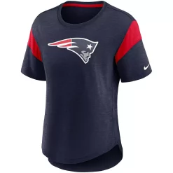 Women's Nike Heathered Navy New England Patriots Primary Logo Slub Fashion Top -Nike Clothing store 6024655 ALT2