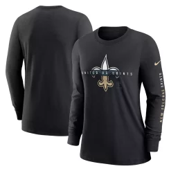 Women's Nike Black New Orleans Saints Prime Split Long Sleeve T-Shirt