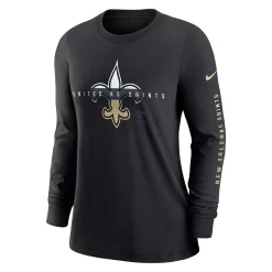 Women's Nike Black New Orleans Saints Prime Split Long Sleeve T-Shirt -Nike Clothing store 6024809 ALT2