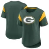 Women's Nike Heathered Green Green Bay Packers Primary Logo Slub Fashion Top