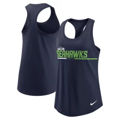 Women's Nike Navy Seattle Seahawks Team Name City Tri-Blend Racerback Tank Top