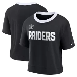 Women's Nike Black Las Vegas Raiders High Hip Fashion Cropped Top