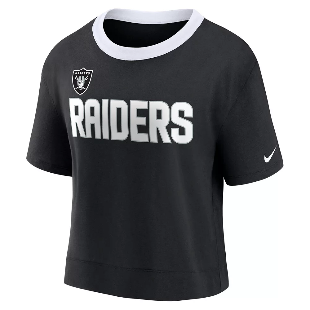 Women's Nike Black Las Vegas Raiders High Hip Fashion Cropped Top 3 Women's Nike Black Las Vegas Raiders High Hip Fashion Cropped Top - Image 3