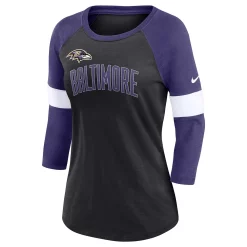 Women's Nike Baltimore Ravens Heathered Black/Heathered Purple Football Pride Slub 3/4 Raglan Sleeve T-Shirt 5 Women's Nike Baltimore Ravens Heathered Black/Heathered Purple Football Pride Slub 3/4 Raglan Sleeve T-Shirt -Nike Clothing store 6025385 ALT2