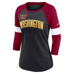 Women's Nike Washington Commanders Heather Black/Burgundy Football Pride Raglan 3/4-Sleeve T-Shirt 5 Women's Nike Washington Commanders Heather Black/Burgundy Football Pride Raglan 3/4-Sleeve T-Shirt -Nike Clothing store 6025570 ALT2