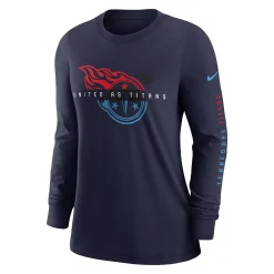 Women's Nike Navy Tennessee Titans Prime Split Long Sleeve T-Shirt -Nike Clothing store 6025778 ALT2