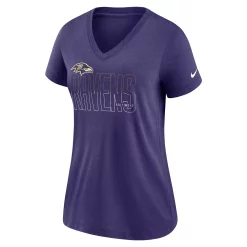 Women's Nike Heathered Purple Baltimore Ravens Lock Up Tri-Blend V-Neck T-Shirt -Nike Clothing store 6025863 ALT2