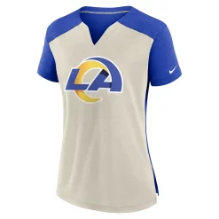 Women's Nike Bone/Royal Los Angeles Rams Impact Exceed Performance Notch Neck T-Shirt -Nike Clothing store 6025887 ALT2