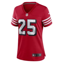 Women's Nike Elijah Mitchell Scarlet San Francisco 49ers Alternate Team Game Jersey -Nike Clothing store 6025954 ALT2