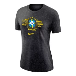 Women's Nike Black Brazil National Team Varsity Space-Dye T-Shirt -Nike Clothing store 6026071 ALT2