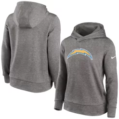 Women's Nike Heathered Charcoal Los Angeles Chargers Team Pullover Hoodie