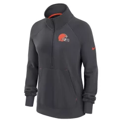 Women's Nike Charcoal Cleveland Browns Premium Raglan Performance Half-Zip Sweatshirt -Nike Clothing store 6026206 ALT2