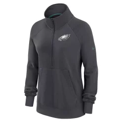 Women's Nike Charcoal Philadelphia Eagles Premium Raglan Performance Half-Zip Sweatshirt -Nike Clothing store 6026289 ALT2