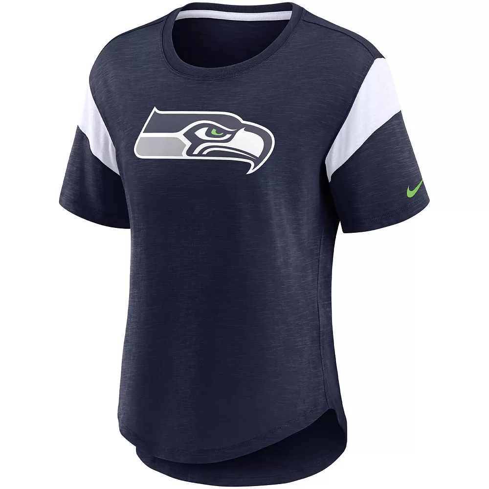 Women's Nike Heathered College Navy Seattle Seahawks Primary Logo Slub Fashion Top 3 Women's Nike Heathered College Navy Seattle Seahawks Primary Logo Slub Fashion Top - Image 3