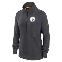 Women's Nike Charcoal Pittsburgh Steelers Premium Raglan Performance Half-Zip Sweatshirt -Nike Clothing store 6026334 ALT2
