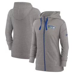 Women's Nike Heather Charcoal Seattle Seahawks Gym Vintage Full-Zip Hoodie