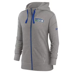 Women's Nike Heather Charcoal Seattle Seahawks Gym Vintage Full-Zip Hoodie -Nike Clothing store 6026556 ALT2